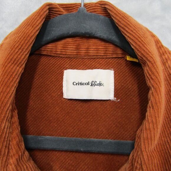 Critical Slide Society Shirt Button Up Corduroy Shacket Corduroy Sz M Rust Brown - Picture 7 of 14